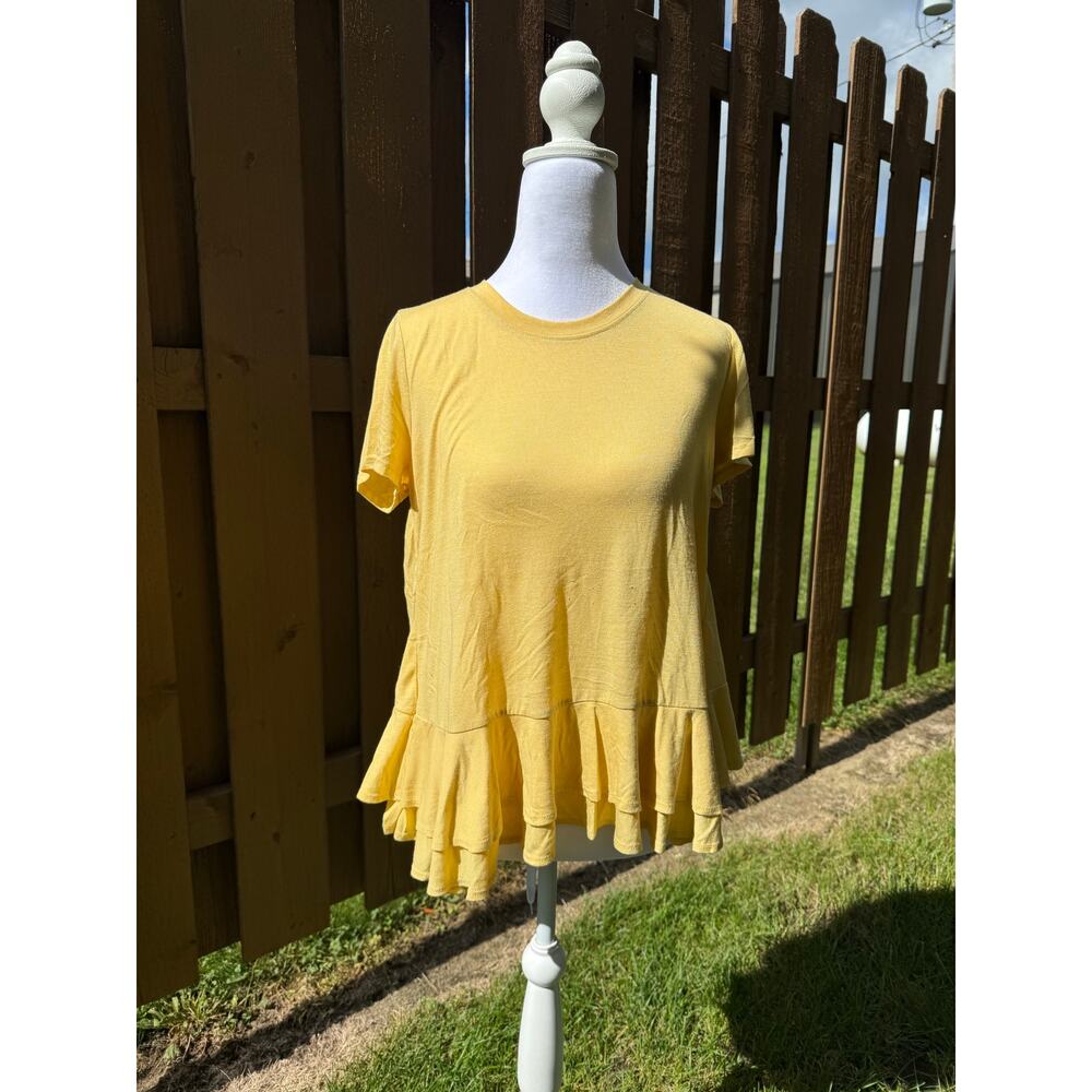 Altar'd State Ruffle Shirt Size Medium - Picture 2 of 5